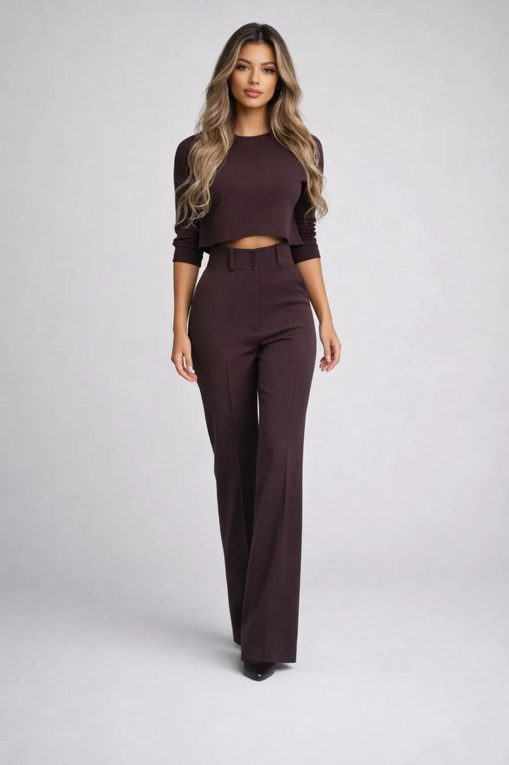 Pantalon Femme | taille haute & coupe large | ligne évasée structurée pour Printemps 3