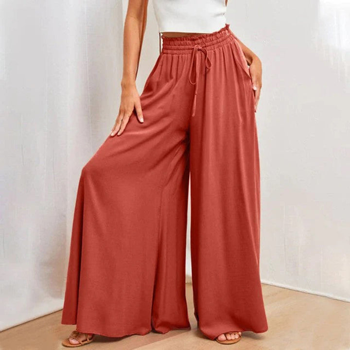 Pantalon palazzo femme taille haute coupe fluide usage quotidien