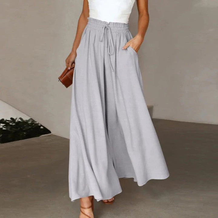 Pantalon palazzo femme taille haute coupe fluide usage quotidien