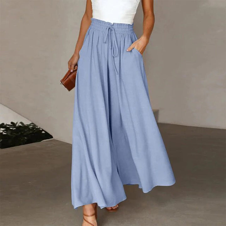Pantalon palazzo femme taille haute coupe fluide usage quotidien