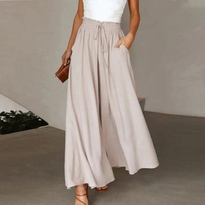 Pantalon palazzo femme taille haute coupe fluide usage quotidien