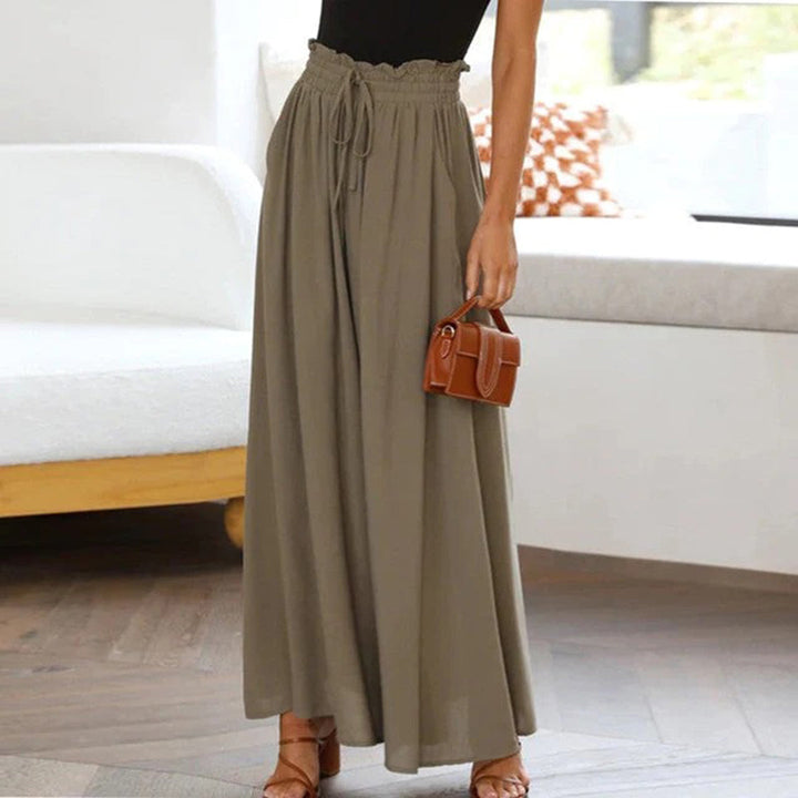 Pantalon palazzo femme taille haute coupe fluide usage quotidien