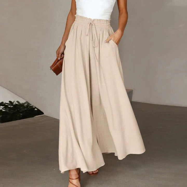 Pantalon palazzo femme taille haute coupe fluide usage quotidien