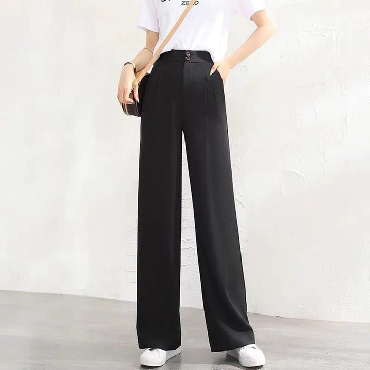 Pantalon en lin pour femme | taille haute, jambes larges, léger 1