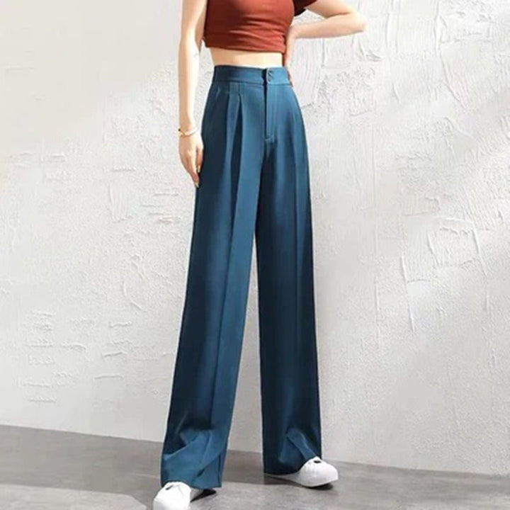 Pantalon en lin pour femme | taille haute, jambes larges, léger 2