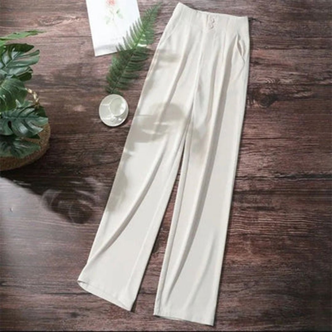 Pantalon en lin pour femme | taille haute, jambes larges, léger 4