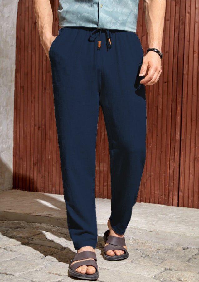 Pantalon en lin pour homme | Taille élastiquée avec cordon de serrage 2