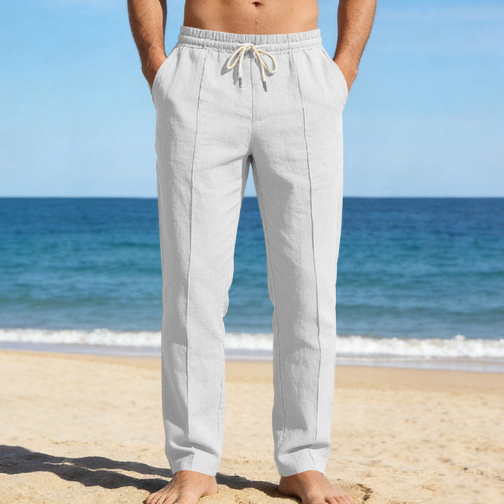 Pantalon en lin pour homme | Taille élastiquée avec cordon de serrage 2