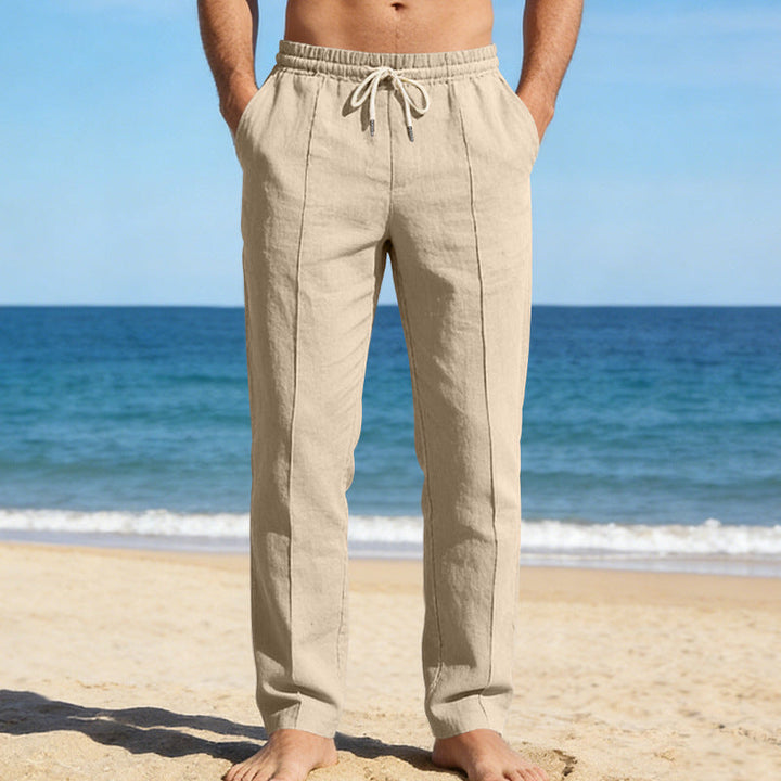 Pantalon en lin pour homme | Taille élastiquée avec cordon de serrage 3