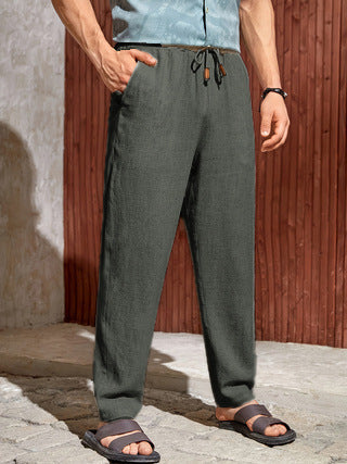 Pantalon en lin pour homme | Taille élastiquée avec cordon de serrage 5