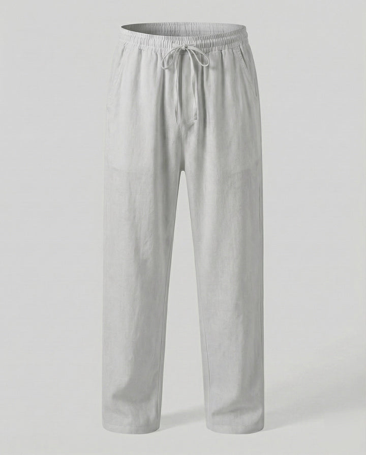 Pantalon en lin pour homme, coupe ample, décontracté 12