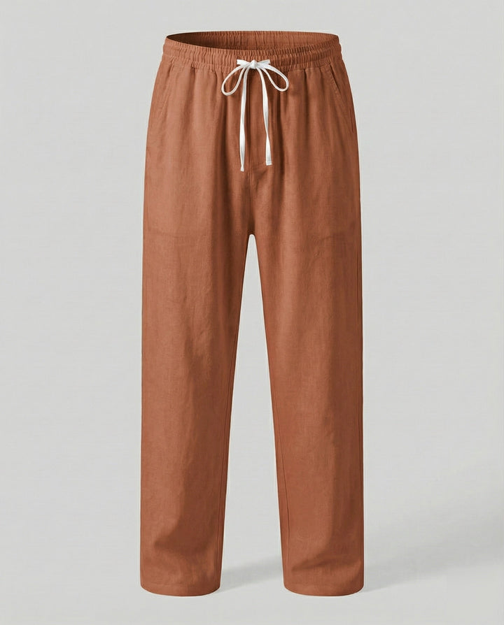 Pantalon en lin pour homme, coupe ample, décontracté 13