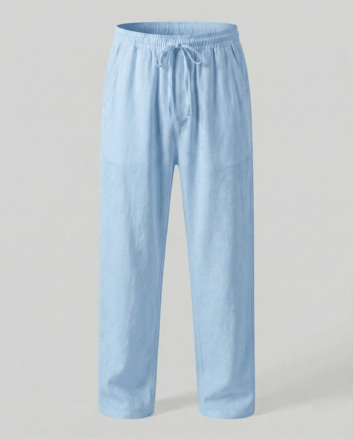 Pantalon en lin pour homme, coupe ample, décontracté 14