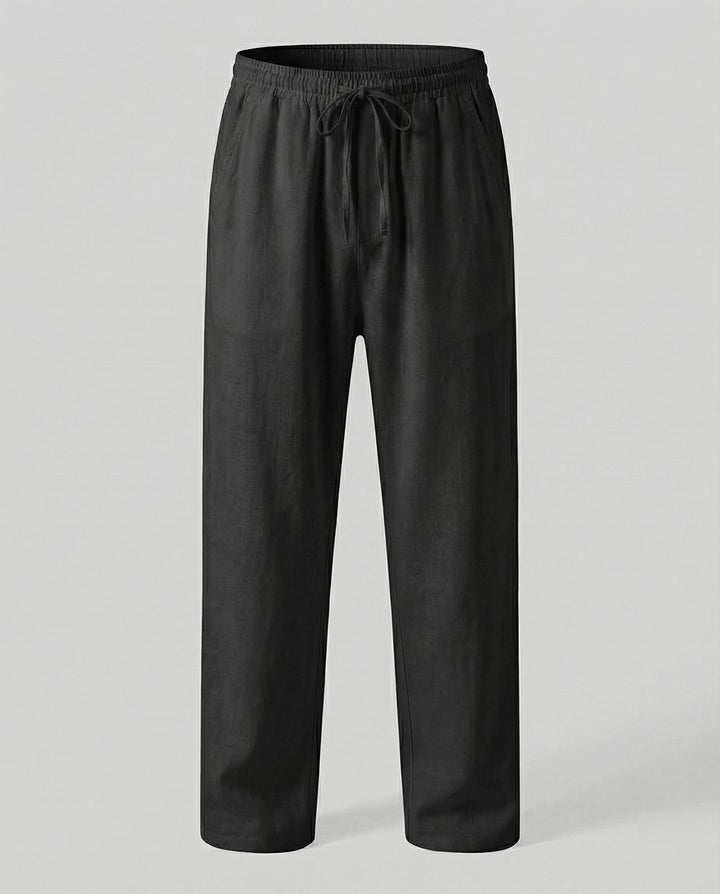 Pantalon en lin pour homme, coupe ample, décontracté 5