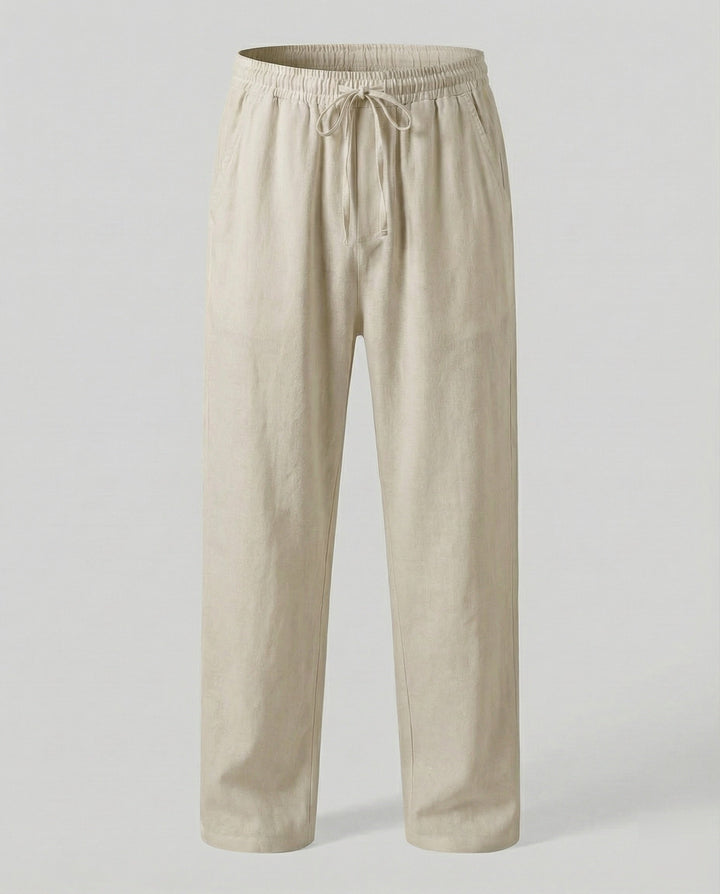 Pantalon en lin pour homme, coupe ample, décontracté 6