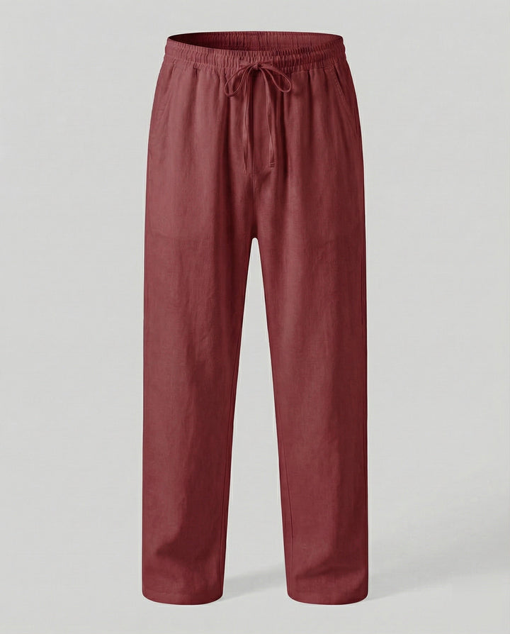 Pantalon en lin pour homme, coupe ample, décontracté 7