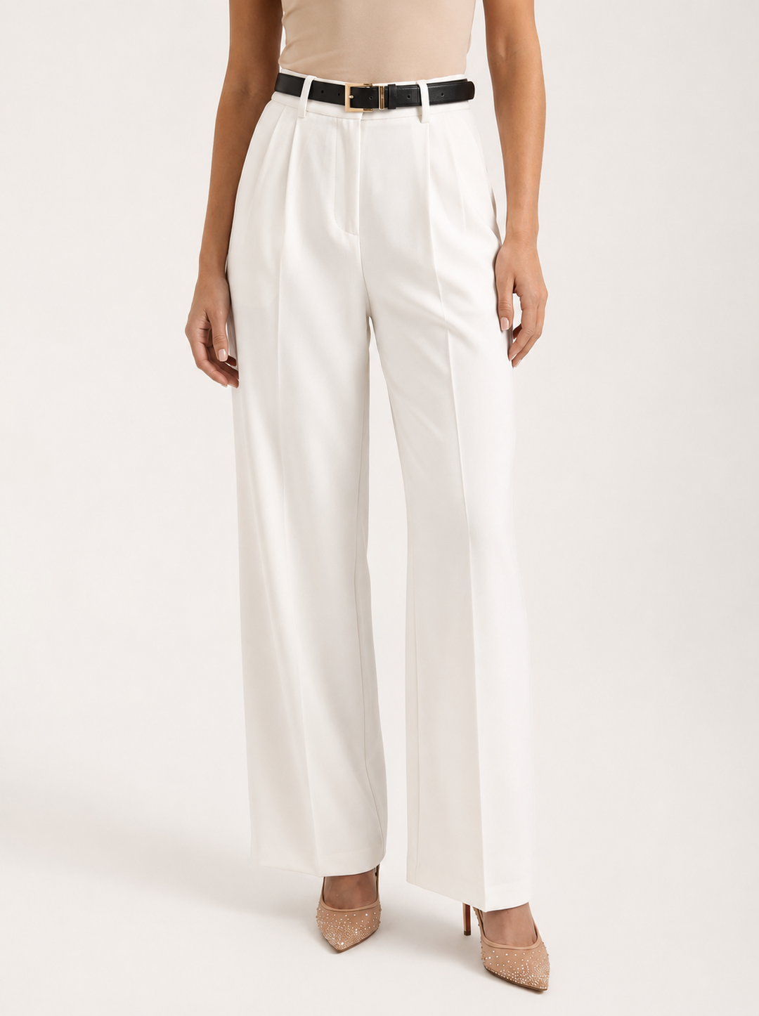 Pantalon femme | Jambes larges taille haute 1