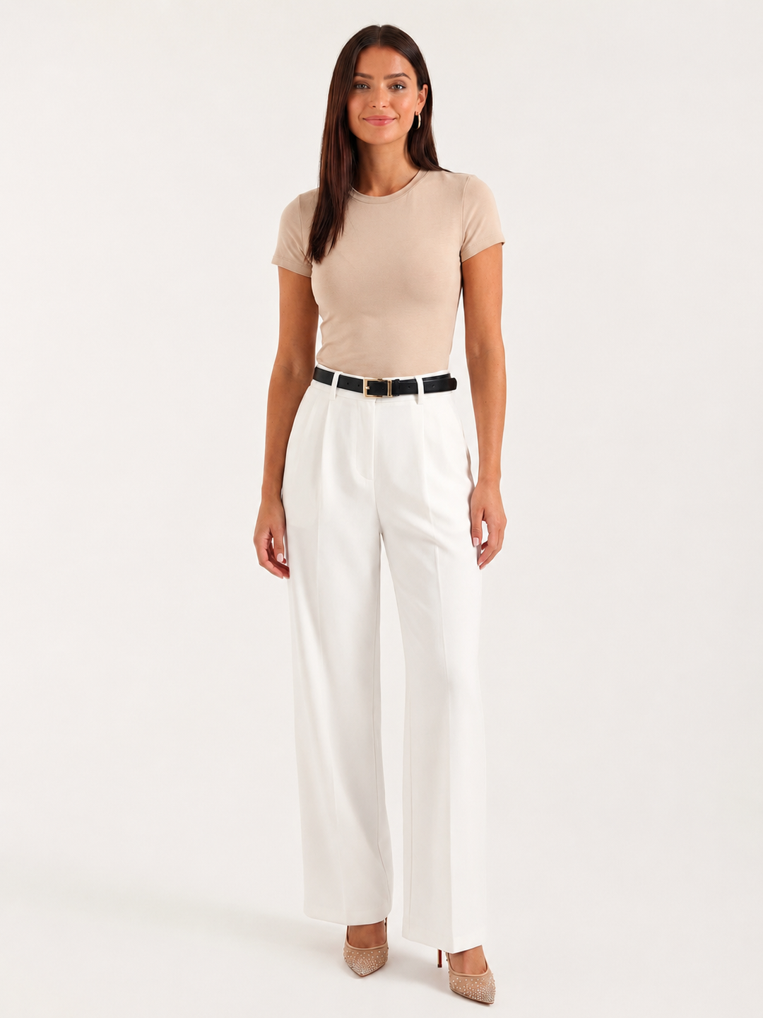 Pantalon femme | Jambes larges taille haute 2