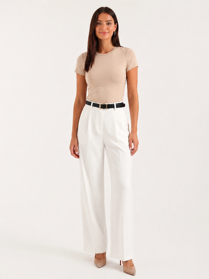Pantalon femme | Jambes larges taille haute 2
