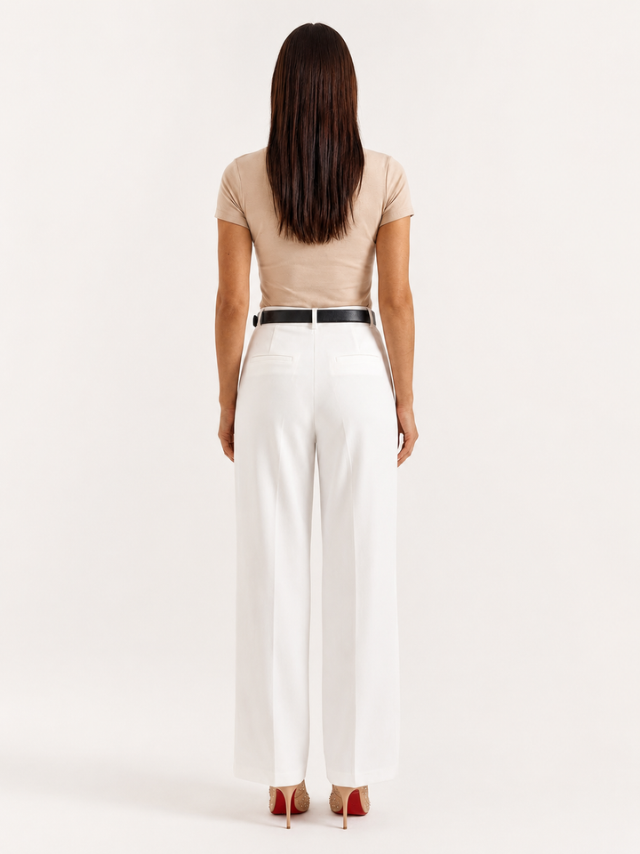 Pantalon femme | Jambes larges taille haute 4