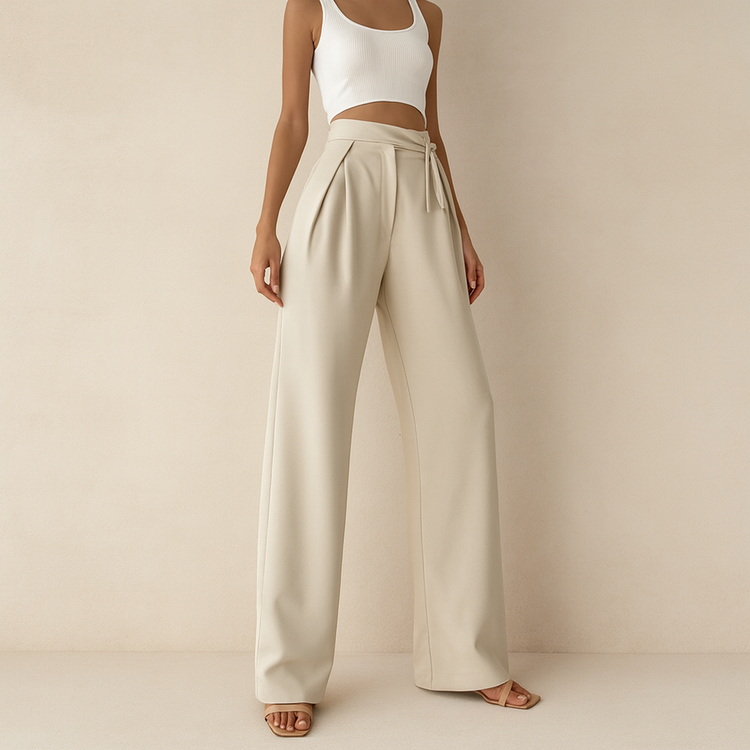 Pantalon large femme décontracté | Coupe droite jambes larges