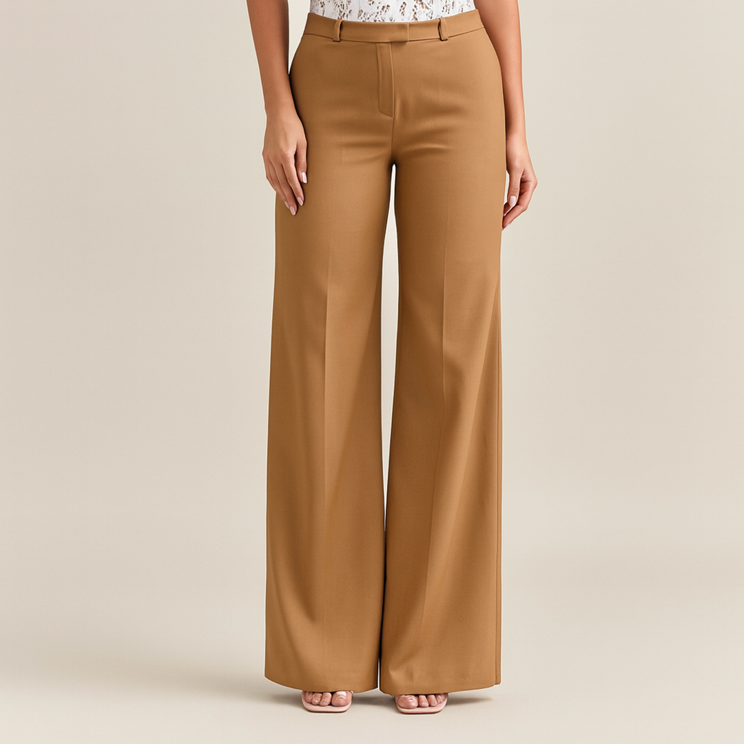 Pantalon large femme élégant | Coupe droite jambes larges