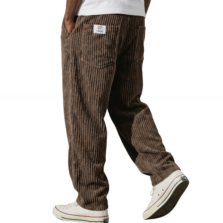 Pantalon pour homme | Pantalon en velours côtelé à taille élastique 4