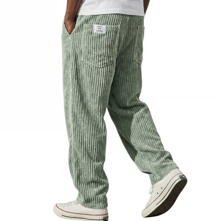 Pantalon pour homme | Pantalon en velours côtelé à taille élastique 8