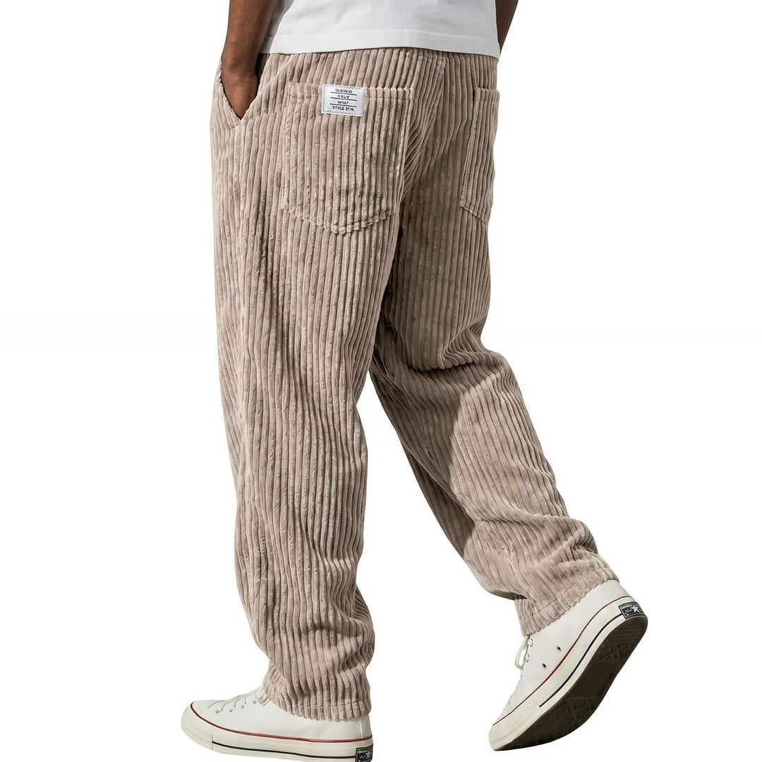 Pantalon pour homme | Pantalon en velours côtelé à taille élastique 9