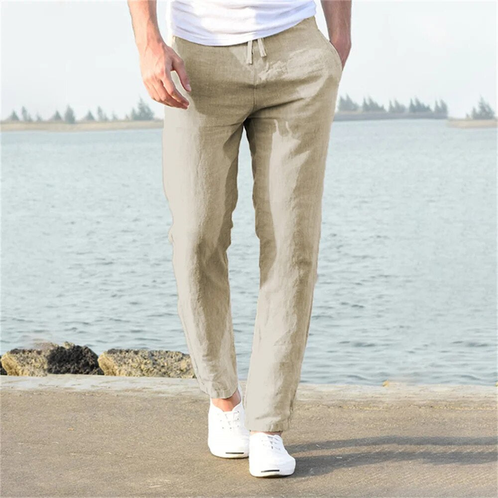 Pantalon pour homme | Tissu léger en lin, coupe décontractée idéale pour l'été 1