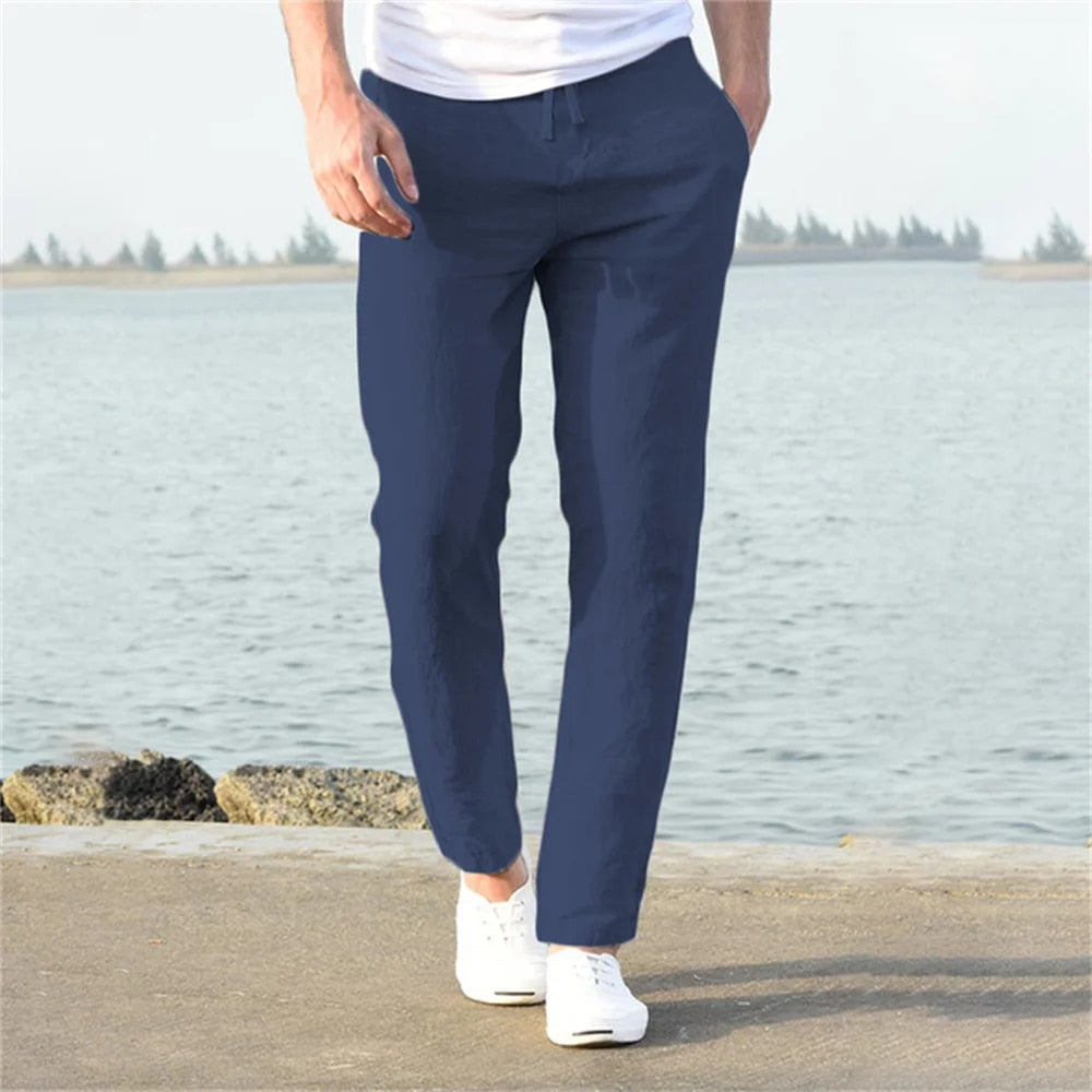 Pantalon pour homme | Tissu léger en lin, coupe décontractée idéale pour l'été 5