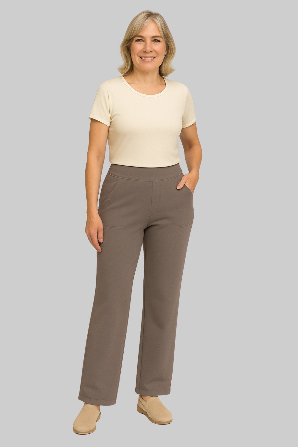 Pantalon stretch femme | Pantalon taille haute confortable au quotidien