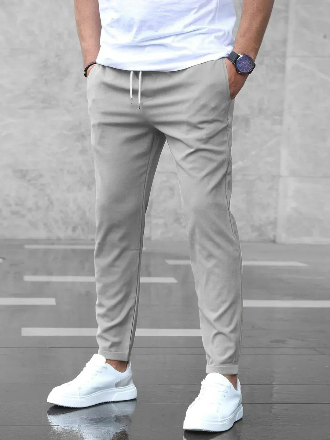 Pantalon stretch confortable pour homme, coupe classique décontractée 1