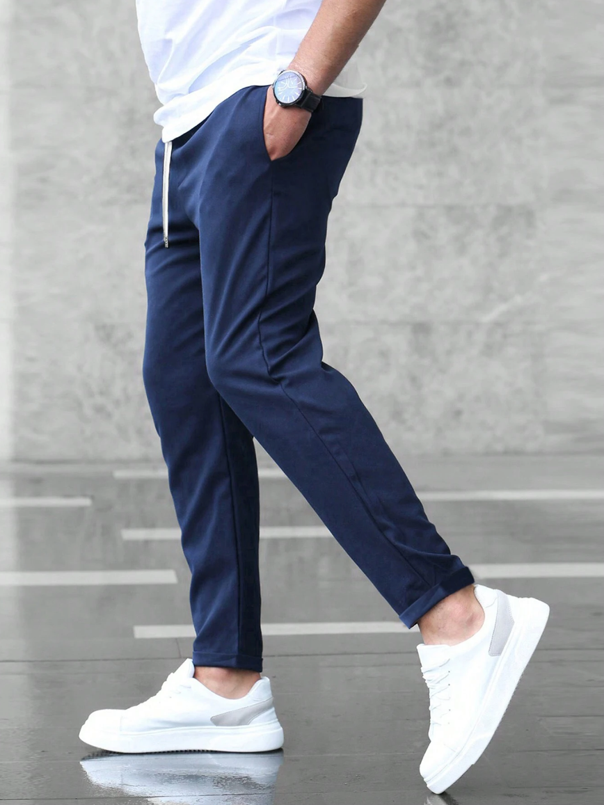 Pantalon stretch confortable pour homme, coupe classique décontractée 4