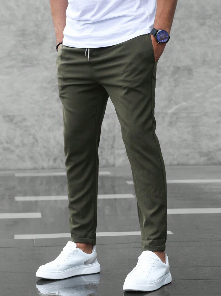 Pantalon stretch confortable pour homme, coupe classique décontractée 9