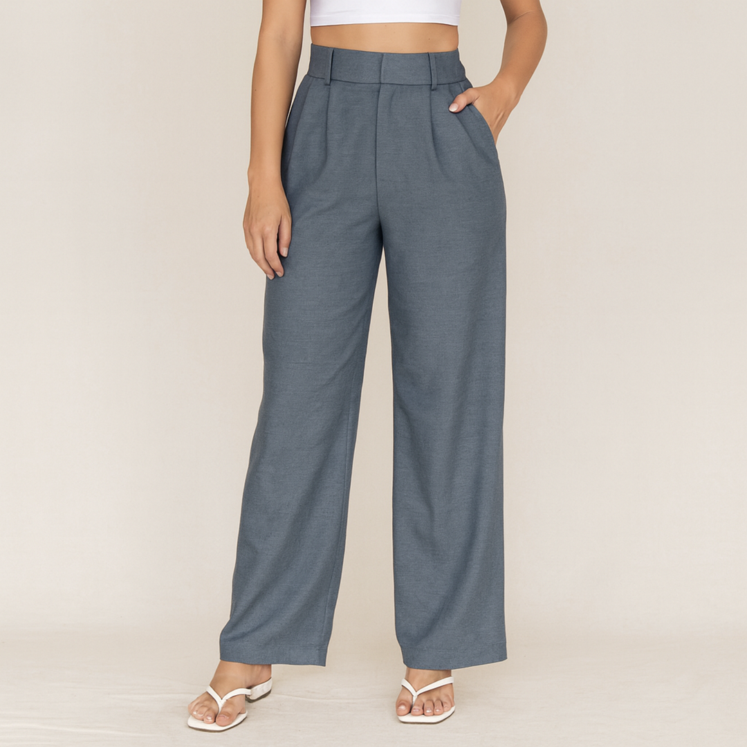 Pantalon taille haute pour femme | Coupe ample moderne
