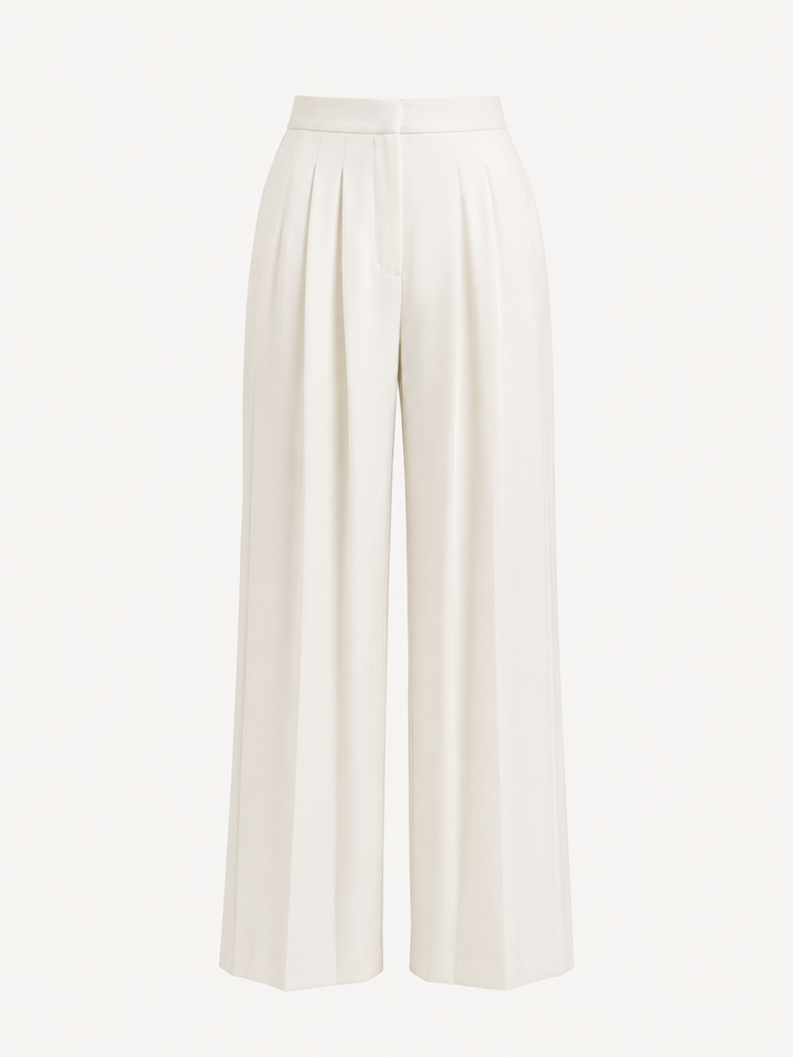 Pantalons pour femmes | Taille haute avec jambe large et plis 5