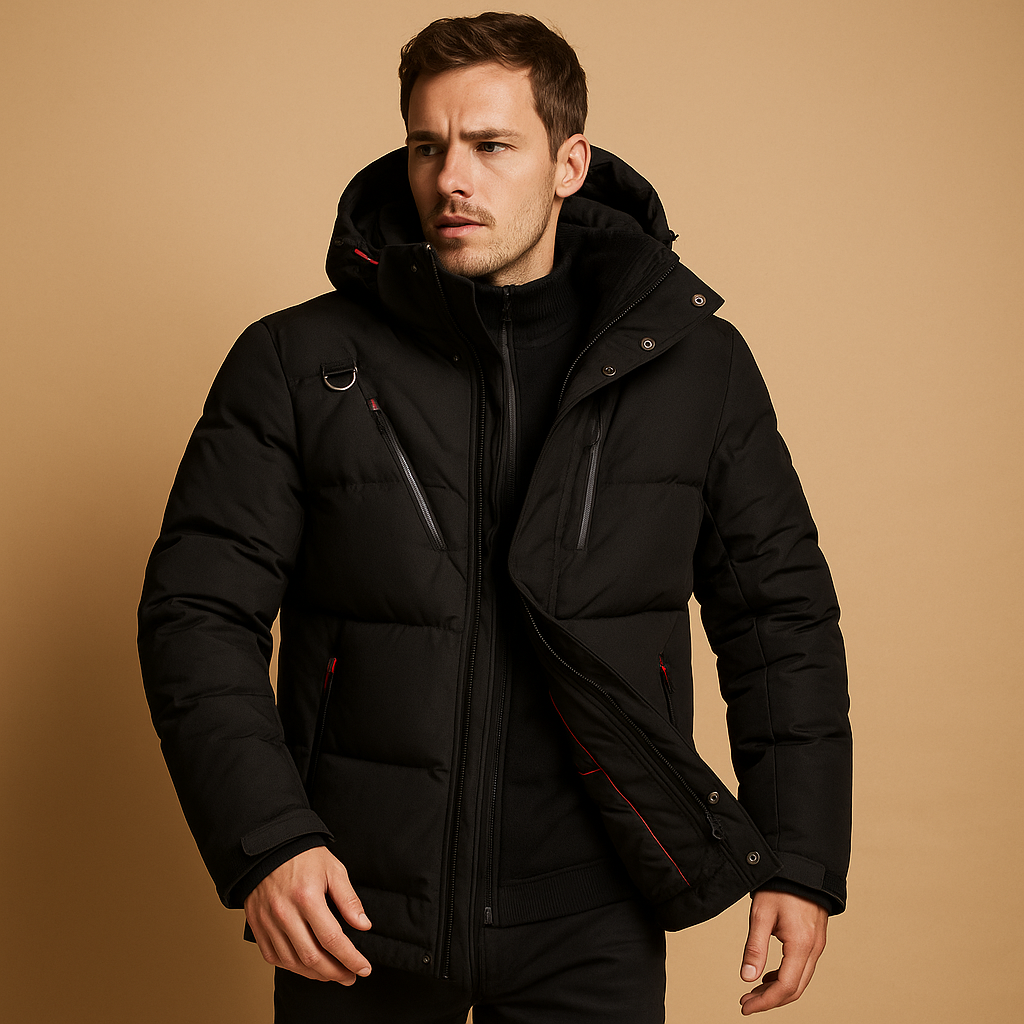 Parka chaude pour homme | Veste d’hiver à capuche isolante