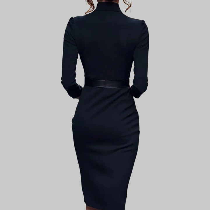Petra | Robe midi femme à manches longues et ceinture 2