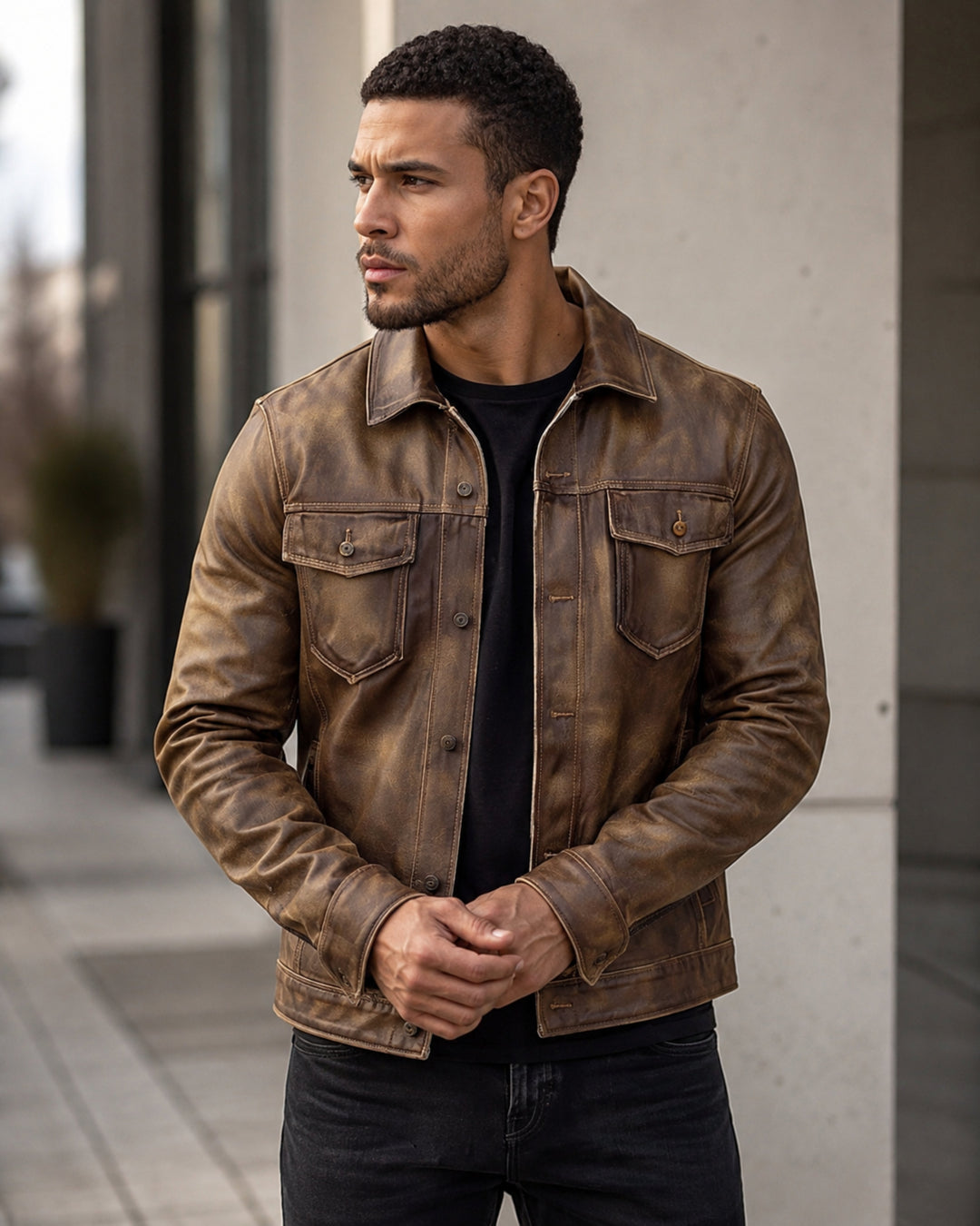 Pierre Veste Homme Vintage – Veste en Cuir Élégante & Durable au Style Intemporel 1