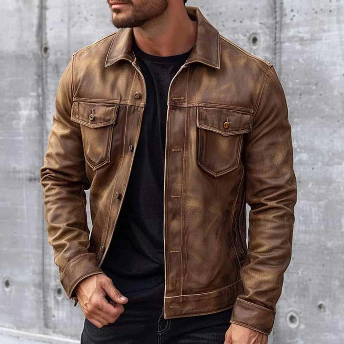 Pierre Veste Homme Vintage – Veste en Cuir Élégante & Durable au Style Intemporel 2