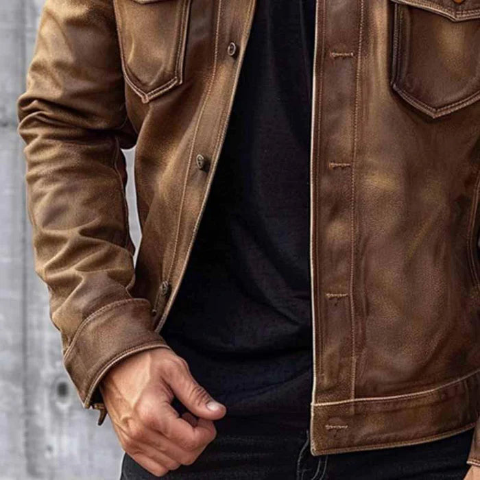 Pierre Veste Homme Vintage – Veste en Cuir Élégante & Durable au Style Intemporel 4