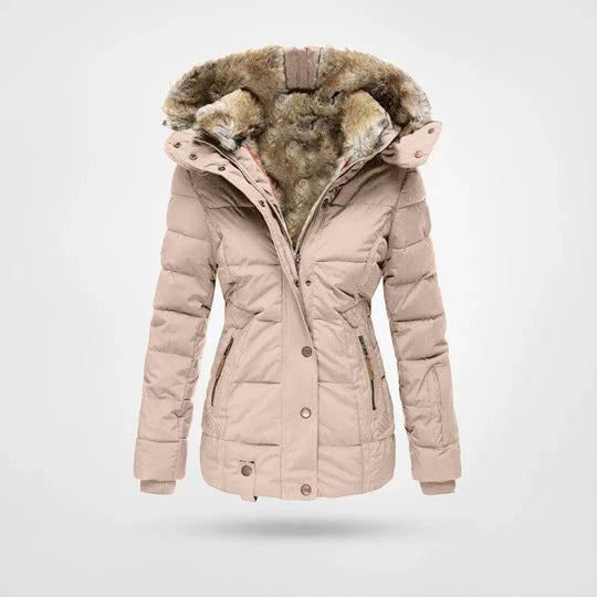 Elvira™ – Manteau d'hiver avec col en fourrure et coupe ajustée