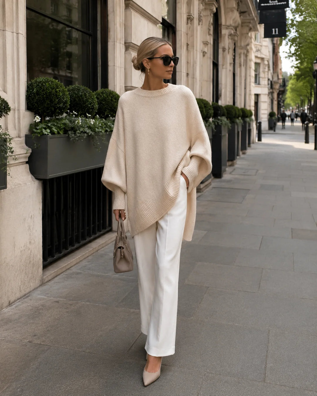 Piper Pull Femme | Oversize, Col Rond Côtelé, Manches Larges 0