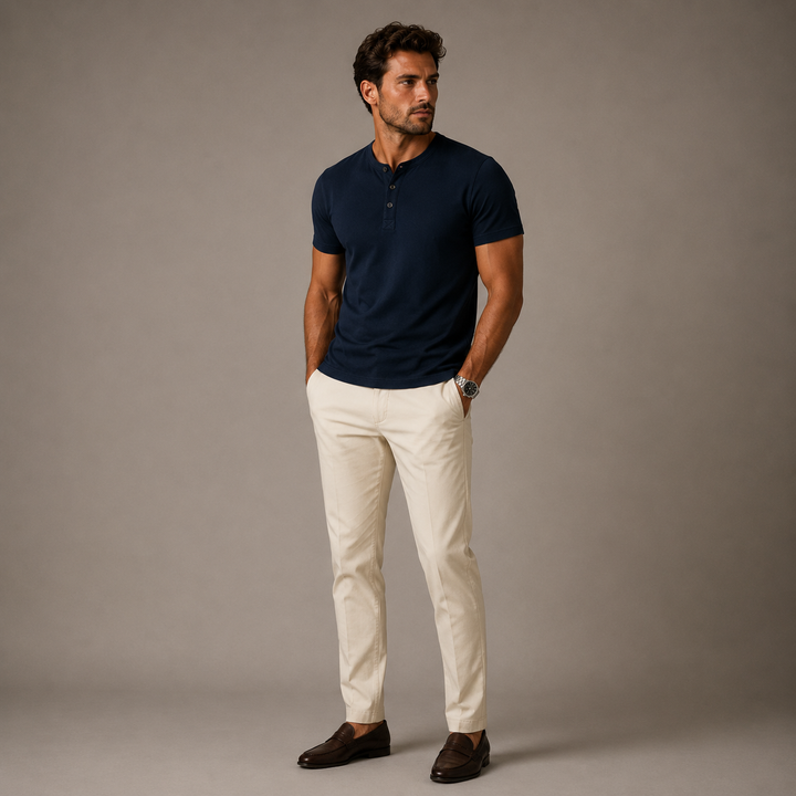 Polo d'été décontracté Henley pour homme Ashland 0