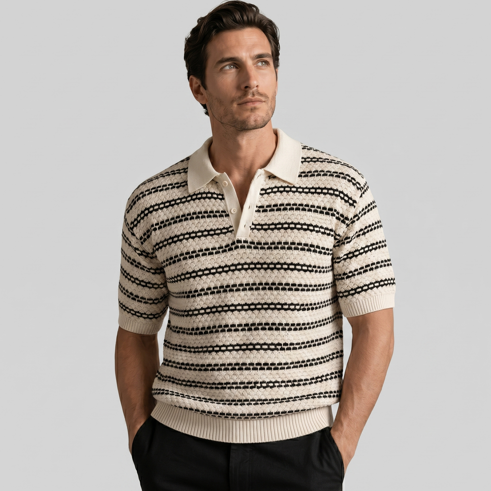 Polo homme | Coupe ajustée à rayures classiques 1