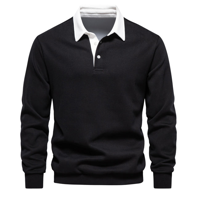 Polo homme | Manches longues, col classique, coupe régulière 1