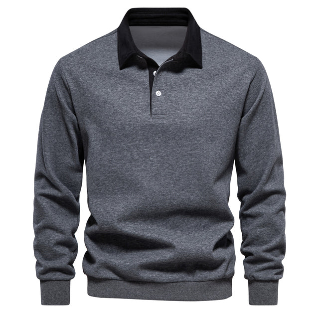 Polo homme | Manches longues, col classique, coupe régulière 2