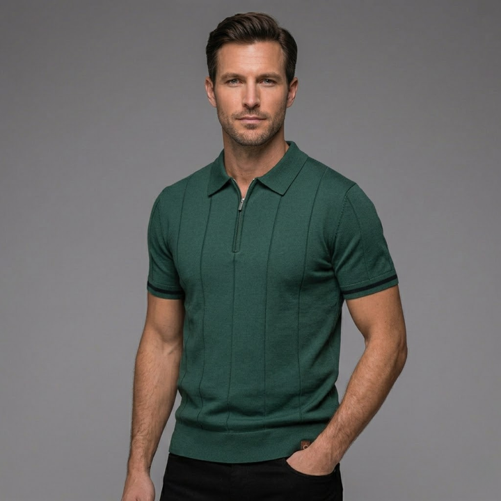 Polo zippé en maille pour homme Ashton 8