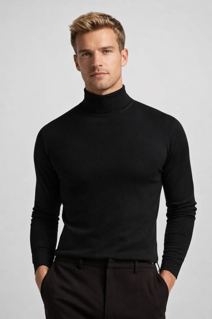 Pull Homme - Col Roulé Coupe Ajustée Fine Maille | Casual 0